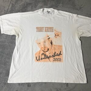 Vintage Toby Keith 2002 Unleashed T-Shirt Size XL White